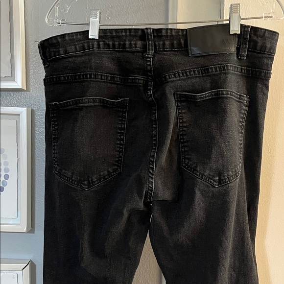 Waimea Men's Distressed Shredded Ripped Black Skinny Jeans Size 36 - Picture 5 of 9